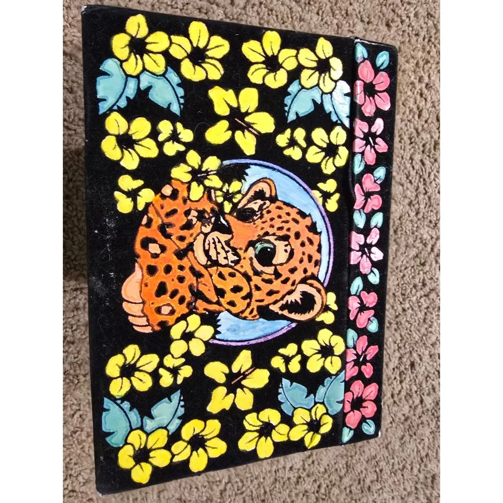 Vintage Lisa Frank Hunter the Leopard Jewelry Box w/Drawer Trinket Jewelry 90s